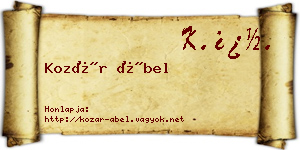 Kozár Ábel névjegykártya