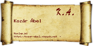 Kozár Ábel névjegykártya